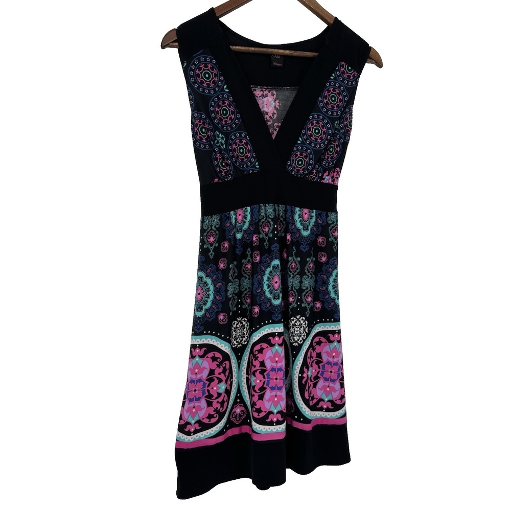 Wrapper Black Pink Teal Boho V-Neck Y2K babydoll stretch ptp 20 fairy grunge